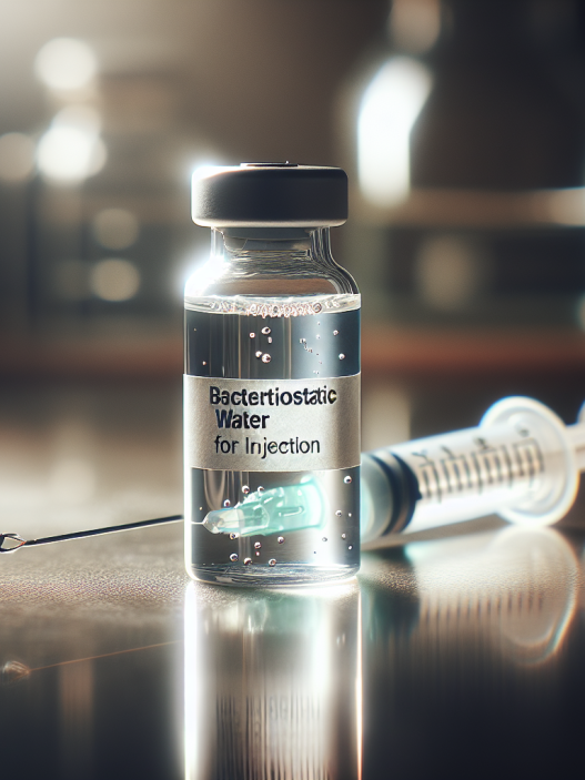 Agua bacteriostática para inyección en preparación para sesiones fotográficas